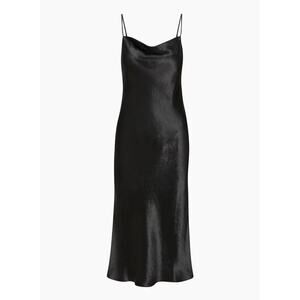 Concept Club Black Sleeveless Satin Midi Dress Large NWT